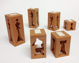 Player Number Two's Chess Pieces in Tan, Without Texture